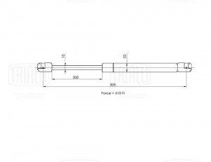 Упор газовый (амортизатор) Opel Zafira B (05-) (крышки багажника) (GS 2123) GS2123 TRIALLI