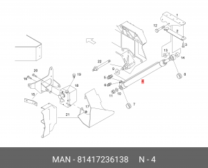 Цилиндр подъема кабины MAN 81417236138 81417236138 MAN