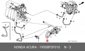 Патрубок системы охлаждения 19508P3F010 19508P3F010 HONDA