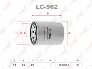 Фильтр масляный LC-562 LYNXAUTO