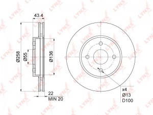 диск тормозной! передний\ Ford Focus/Fiesta all 95> BN-1074 LYNXAUTO