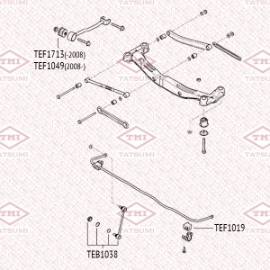 сайлентблок заднего продольного рычага !\ Hyundai Tucson 04> TEF1713 TATSUMI