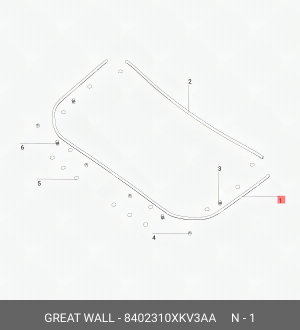 8402310XKV3AA УПЛОТНИТЕЛЬ НАКЛАДКИ ВЕНТИЛЯЦИОННОЙ ПЕРЕДНЕЙ 8402310XKV3AA TANK