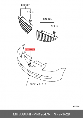 Эмблема решетки радиатора MITSUBISHI OE MN126476 MITSUBISHI
