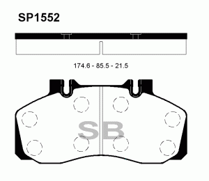 Колодки тормозные HYUNDAI Mighty EX9 (15-) дисковые передние/задние (4шт.) SANGS SP1552 SANGSIN