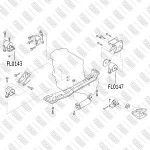 Опора ДВС (с кронштейном) NISSAN Primera 01- FL0143 FL0143 FIXAR