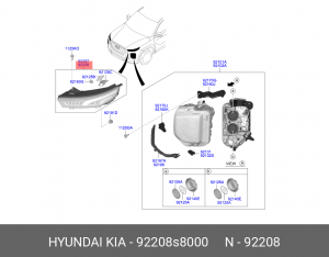 Огни ходовые дневного света HYUNDAI Palisade (19-) правая OE 92208S8000 HYUNDAI KIA