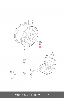 VW Golf V Plus 2005-2014 3B7 601 171 XRW VAG