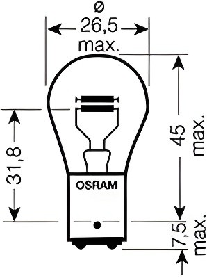 Лампа 24V P21/5W BAY15d +100% Truckstar Pro OSRAM 7537TSP OSRAM