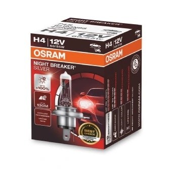 Лампа 12V H4 60/55W P43t +100% Night Breaker Silver OSRAM 64193NBS OSRAM