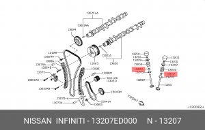 колпачок маслосъёмный! \Nissan Qashqai/Tiida 1.6 06-> 13207-ED000 NISSAN