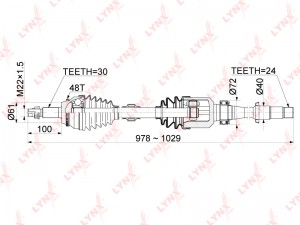 привод правый!\ Toyota Camry 11> CD-1151A LYNXAUTO