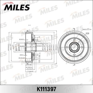 Барабан тормозн FORD FIESTA 01-08/FUSION 02-12 (DB4308) K111397 K111397 MILES