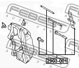 Комплект LAND Rover (09-) монтажный колодок тормозных передних FEBEST 2903-001 FEBEST
