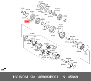 БОЛТ М6 458683B001 HYUNDAI KIA