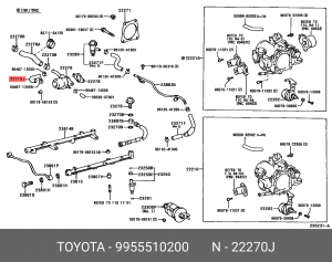 Патрубок 99555-10200 99555-10200 TOYOTA