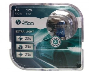 Лампа галогенная H7 12V 55W "NORD YADA" Extra Light +50% (2 шт.) 907365 NORD YADA