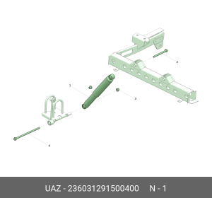 Амортизатор УАЗ Профи (21-) задний газомасляный (ОАО УАЗ) 236031291500400 UAZ UAZ