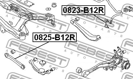 Рычаг подвески 0825-B12R 0825-B12R FEBEST