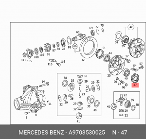 кольцо резьбовое дифференциала A 970 353 00 25 MERCEDES BENZ