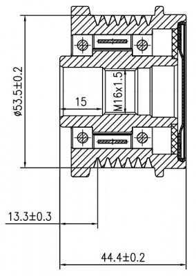 Шкив с обгонной муфтой генер. для а/м Ford Mondeo IV (07-)/Galaxy (06-) 2.0TDCi  SGP 1015 START VOLT