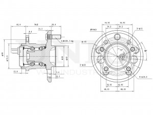 Ступица задняя левая (с ABS) HUB-20262 UNIO