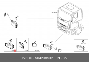 ФОНАРЬ (10013110/120118/0000653) 504238532 IVECO