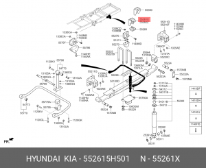 Кронштейн HYUNDAI HD65,72,78 буфера рессоры задней OE 552615H501 HYUNDAI KIA