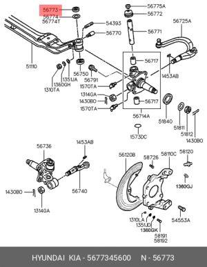САЛЬНИК HYUNDAI HD65 (ЕВРО-3),72,78 5677345600 MOBIS