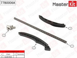 Комплект цепи ГРМ (без звездочек)\ AUDI. VW 1.4FSi/TFSi 16V 07 77B0006K 77B0006K MASTER KIT