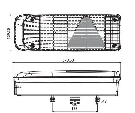 Фонарь задний KRONE KOGEL правый (с разъемом) MARS TECH M611436 MARS