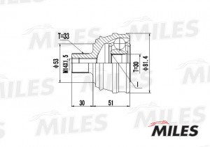 ШРУС наружный AUDI 80/90 1.6-1.9D 88-91 (GKN 302128) GA20012 GA20012 MILES