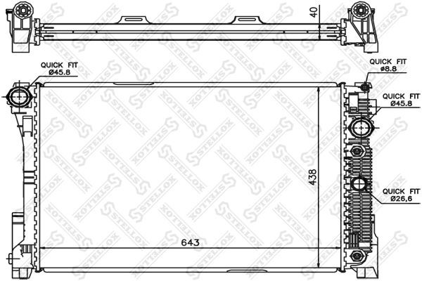 радиатор системы охлаждения!\ MB S204 3.0CDi 07> 10-26555-SX STELLOX