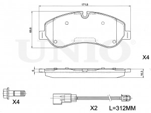 Колодки тормозные диск. передние с датчиком BRP-20120 UNIO