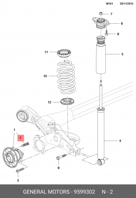 ШПИЛЬКА М8  9599302 9599302 GENERAL MOTORS