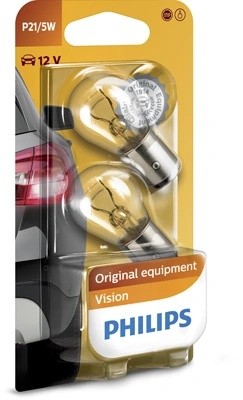 Лампа 12V P21/5W BAY15d блистер (2шт.) PHILIPS 12499B2 PHILIPS