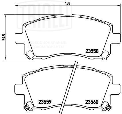 Колодки торм. Subaru Forester (97-)/Outback (00-) диск. перед. (PF 4326) PF4326 TRIALLI