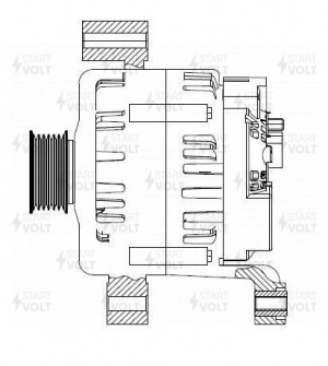 Генератор для а/м BMW X5 E53 (03-)/X3 E83 (05-) 3.0D 150A (LG 2632) LG2632 START VOLT