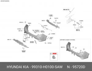 Датчик парковки KIA Rio (17-) OE 99310H0100SAW HYUNDAI KIA