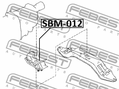 Опора двигателя задняя SUBARU FORESTER S13 2012- SBM-012 SBM-012 FEBEST