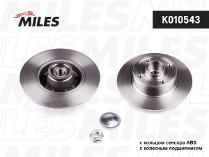 Диск тормозной задний с подшипником RENAULT CLIO III 05-/MEGANE II 02- / NISSAN  K010543 MILES