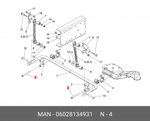 Винт стопорный M14x1.5x150 -10.9 06028134931 MAN