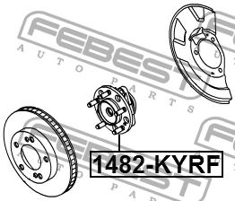 Ступица передняя 1482-KYRF 1482-KYRF FEBEST