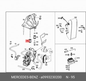 Втулка MERCEDES S (W222) компрессора пневмоподвески ОЕ A 099 323 02 00 MERCEDES BENZ