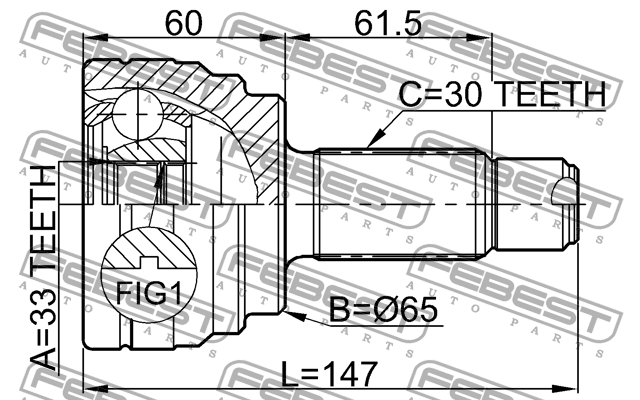ШРУС 1910-E70 1910-E70 FEBEST
