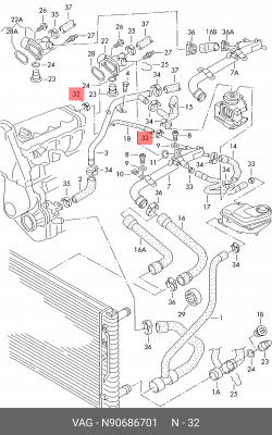 Хомут VW AUDI SEAT SKODA патрубка системы охлаждения OE N 906 867 01 VAG