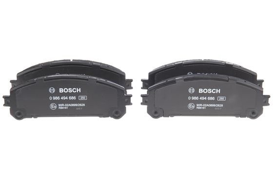 Колодки тормозные TOYOTA Highlander (10-) передние (4шт.) BOSCH 0 986 494 686 BOSCH