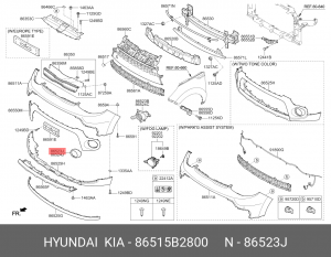 Рамка фары противотуманной KIA Soul (16-) левая (SPORTS) OE 86515B2800 HYUNDAI KIA