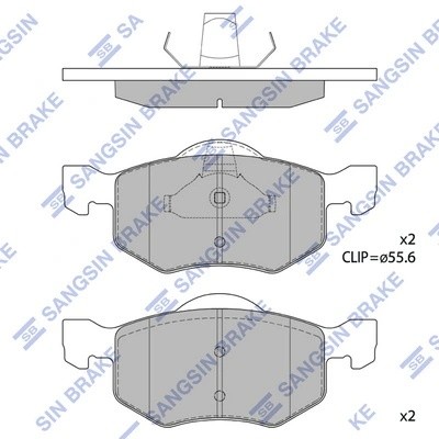 Колодки тормозные дисковые Ford Maverick 2.0-3.0i 01 SP1519 SP1519 SANGSIN