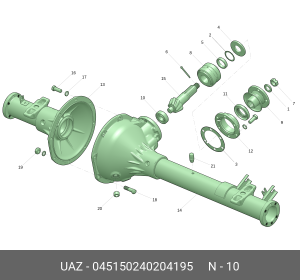 Подшипник хвостовика моста перед. 102304М УАЗ ГПЗ 045150240204195 UAZ UAZ